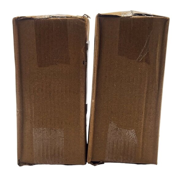 2x Mainevent Tall Pillar Candle Holder 8 in Dark Brown Rustic Wood Decor - Picture 9 of 15